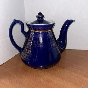 HALL ~ China Teapot Philadelphia Cobalt Blue & Gold  ~ 3 - 30